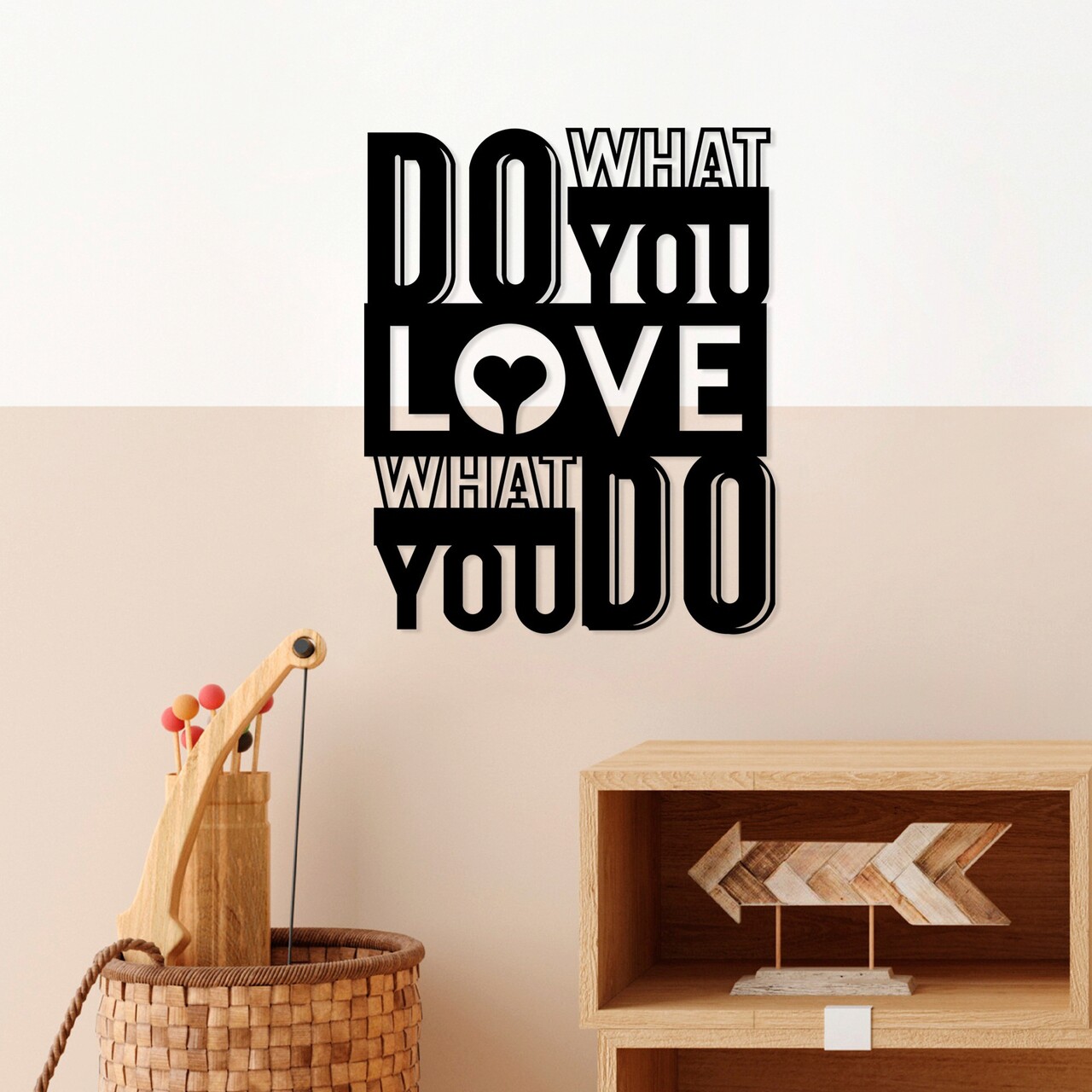 Decoratiune de perete, What Do You Love, Dimensiune: 57 x 70 cm, Negru - imagine 6